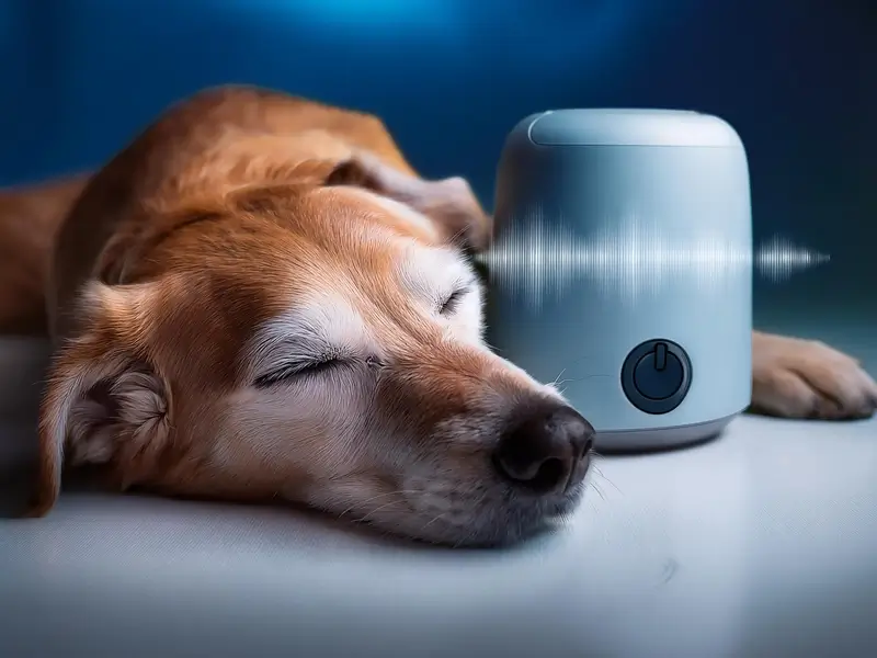dog-listening-to-white-noise-machine dog-listening-to-white-noise-machine